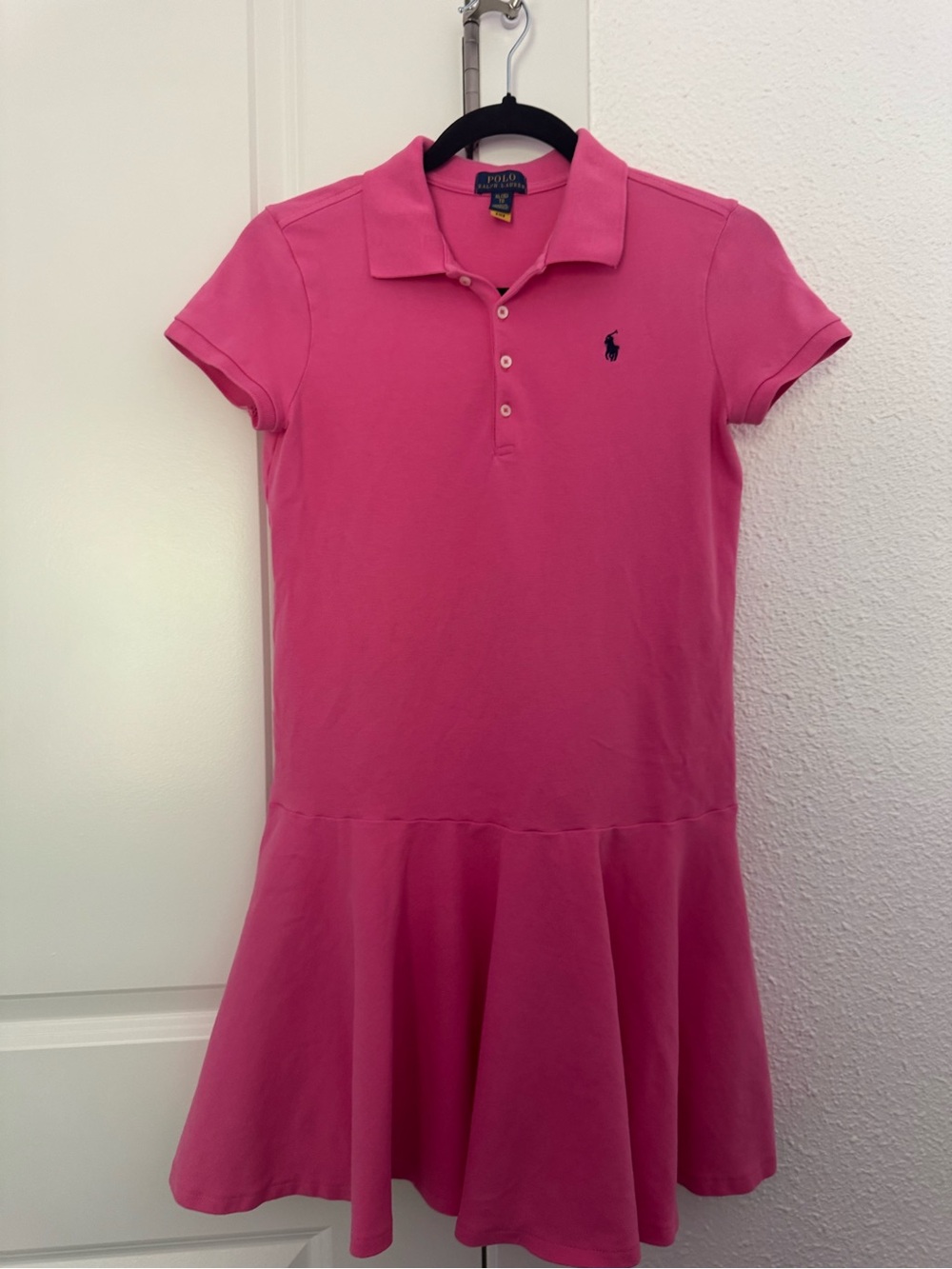 Ralph Lauren Hot Pink Polo Dress with Navy Pony